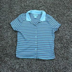 Rainbow striped collared shirt